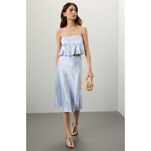 Club Monaco Silk Charmeuse Midi Skirt